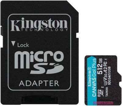���� ����� microSDXC 512GB Kingston SDCG4/512GB Canvas Go! Plus V10 A2 + adapter