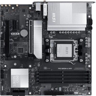 ����������� ����� MSI PRO B850M-A WIFI Socket AM5 AMD B850 4xDDR5 mATX AC`97 8ch(7.1) 5Gigabit RAID+HDMI+DP