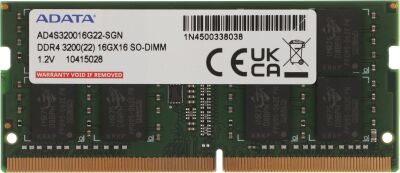 ������ DDR4 16Gb 3200MHz A-Data AD4S320016G22-SGN RTL PC4-25600 CL22 SO-DIMM 260-pin 1.2� single rank Ret