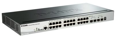 ���������� D-Link DGS-1510-28P/A1A (L2+) 24x1����/� 2SFP 2SFP+ 24PoE 193W �����������