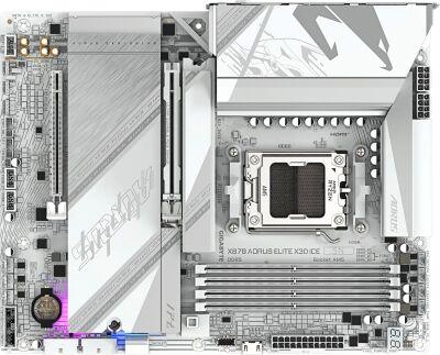 ����������� ����� Gigabyte X870 AORUS ELITE X3D ICE Socket AM5 AMD X870 4xDDR5 ATX AC`97 8ch(7.1) 5Gigabit RAID+HDMI