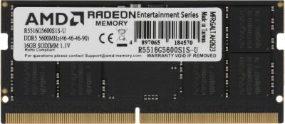 ������ DDR5 16GB 5600MHz AMD R5516G5600S1S-U Radeon R5 RTL PC5-44800 CL46 SO-DIMM 262-pin 1.1� Ret
