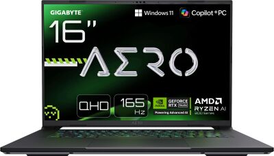 ������� Gigabyte Aero X16 Ryzen AI 9 465 32Gb SSD1Tb NVIDIA GeForce RTX 5070 8Gb 16" IPS QHD+ (2560x1600) ��� �� white WiFi BT Cam (4WHN3KZC64DD)