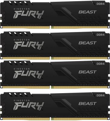 ������ DDR4 4x32GB 3200MHz Kingston KF432C16BBK4/128 Fury Beast Black RTL Gaming PC4-25600 CL16 DIMM 288-pin 1.35� dual rank � ���������� Ret
