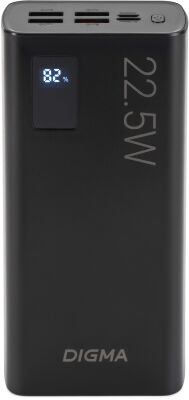 ��������� ����������� Digma DGPF30A 30000mAh QC3.0/PD3.0 22.5W 3A 4xUSB-A/USB-C ������ (DGPF30A22ABK)