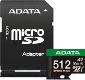 ���� ����� microSDXC 512GB A-Data UD512GUI3V30A2SP-RA1 Speed Plus V30 A2 + adapter