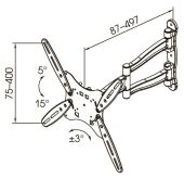��������� ��� ���������� Kromax TECHNO-5 ����� 15"-55" ����.35�� ��������� ������� � ������
