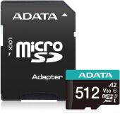 ���� ����� microSDXC 512GB A-Data AUSDX512GUI3V30SA2-RA1 Premier Pro + adapter