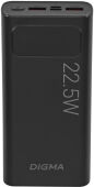 ��������� ����������� Digma DGPF20A 20000mAh QC3.0/PD3.0 22.5W 3A 2xUSB-A/USB-C ������ (DGPF20A22PBK)