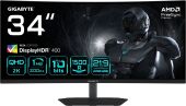 ������� Gigabyte 34" G34WQC2 EK ������ VA LED 21:9 HDMI M/M ������� HAS Piv 4000:1 450cd 178��/178�� 3440x1440 200Hz FreeSync Premium DP WQ 7.36��