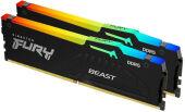 ������ DDR5 2x16Gb 5600MHz Kingston KF556C40BBAK2-32 Fury Beast Black RGB RTL Gaming PC5-44800 CL40 DIMM 288-pin 1.25� single rank � ���������� Ret