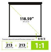 ����� Cactus 213x213�� Wallscreen CS-PSW-213X213-BK 1:1 ��������-���������� �������� ������