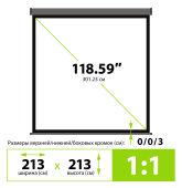 ����� Cactus 213x213�� Wallscreen CS-PSW-213X213-SG 1:1 ��������-���������� �������� �����