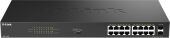 ���������� D-Link DGS-1018P DGS-1018P/B1A (L2) 16x1����/� 2SFP 16PoE 240W �������������