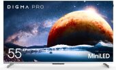 ��������� QLED Digma Pro 55" Mini LED 55Q Google TV Frameless ����������� 4K Ultra HD 144Hz MEMC DVB-T DVB-T2 DVB-C DVB-S DVB-S2 USB WiFi Smart TV