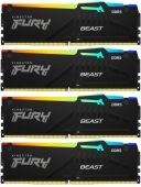 ������ DDR5 4x16GB 5200MHz Kingston KF552C40BBAK4-64 Fury Beast RGB RTL Gaming PC5-41600 CL40 DIMM 288-pin 1.25� kit single rank � ���������� Ret