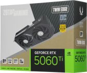 ���������� Zotac PCI-E 5.0 RTX 5060TI 8GB TWIN EDGE OC NVIDIA GeForce RTX 5060TI 8Gb 128bit GDDR7 2602/28000 HDMIx1 DPx3 HDCP Ret